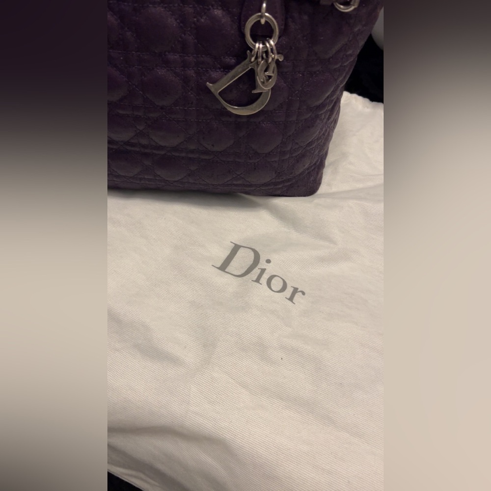 Christian Dior Cannage Purple Quilted Tote Bag - Picture 12 of 12